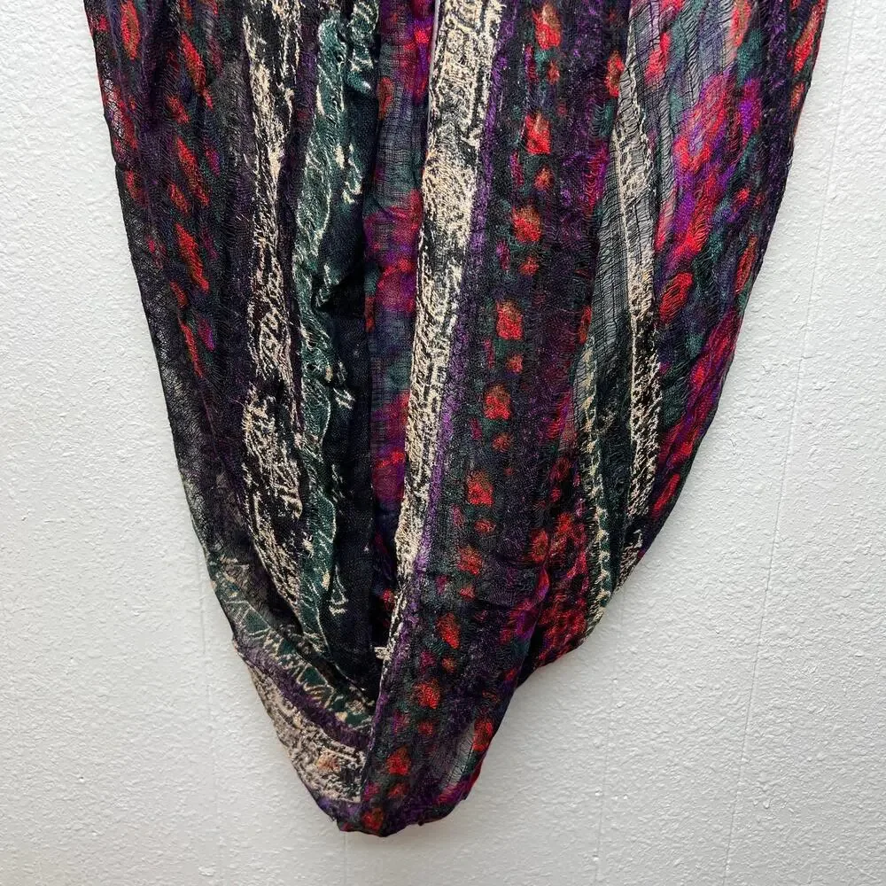 Ecote Womens Floral Scarf Gauzy Bohemian Spring Summer Casual Polished Elegant